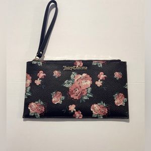 JUICY COUTURE LARGE WRISTLET WALLET black pink peach